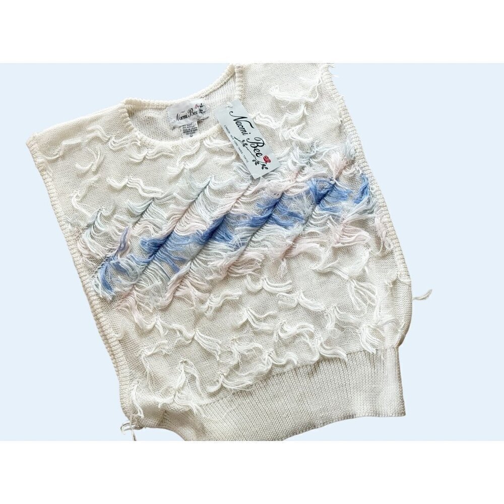 Vintage NAOMI BEE Sleeveless Fringe Sweater Size Med NEW NWT - Picture 2 of 7